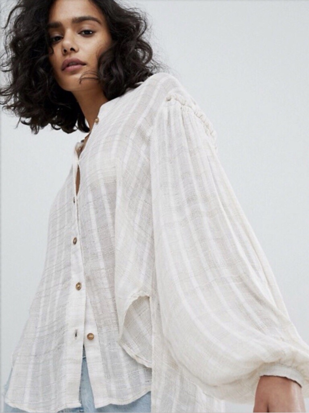 Free People Headed To The Highlands White Blouse